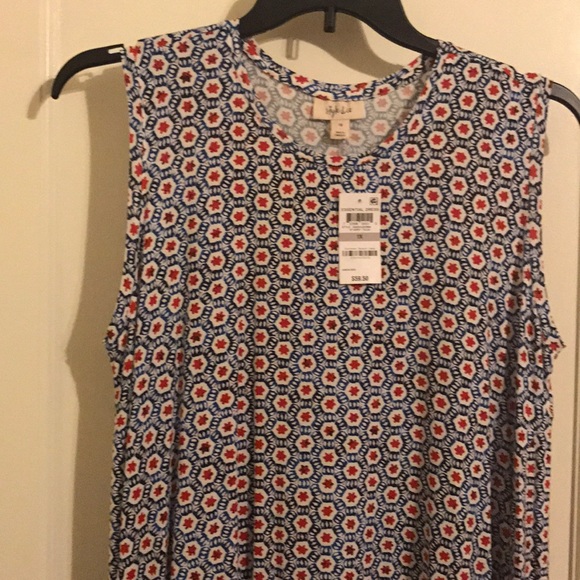 Style and Co. blue and red print dress size 1X - Picture 4 of 6